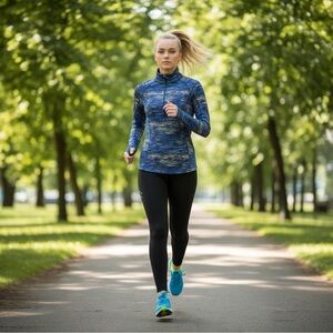 Under Armour Navy & Yellow ColdGear Performance Top Sz L, 1/4 zip Women